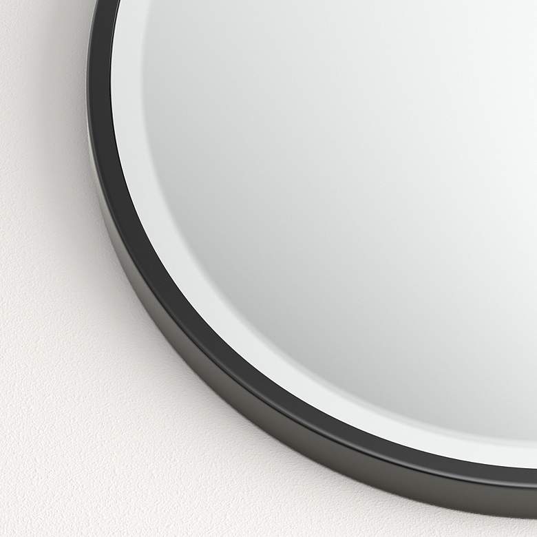 Image 3 Gatco Flush Mount EZ Hanging 33"H Framed Oval Mirror, Matte Black more views