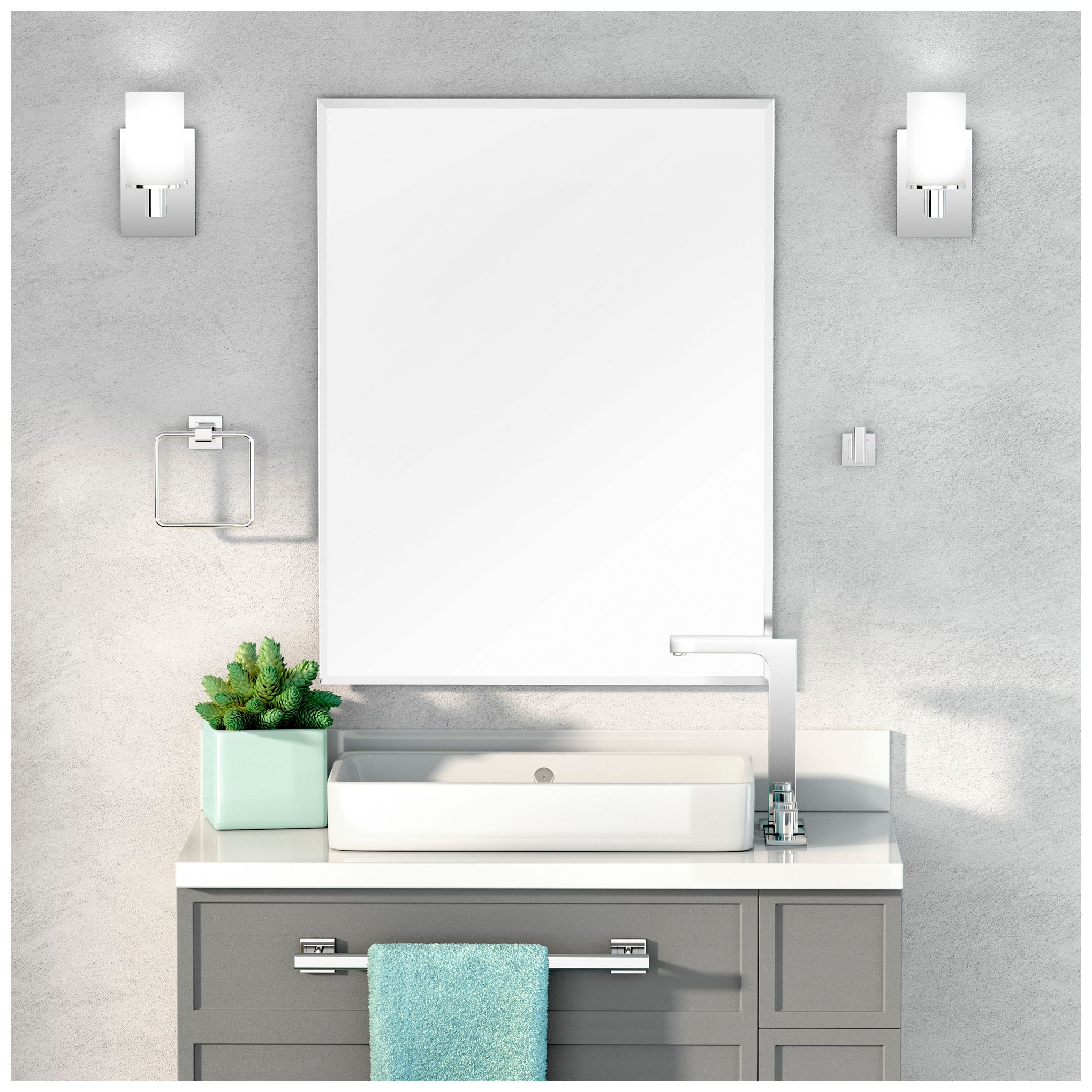 Image 2 Gatco Flush Mount EZ Hanging 35.5"H Frameless Rectangle Mirror more views