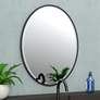 1_Gatco Flush Mount Matte Black 25" x 33" Oval Wall Mirror