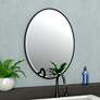 4_Gatco Flush Mount Matte Black 25" x 33" Oval Wall Mirror more views