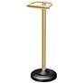 Gatco Freestanding Toliet Paper Holder, Matte Black/Brushed Brass