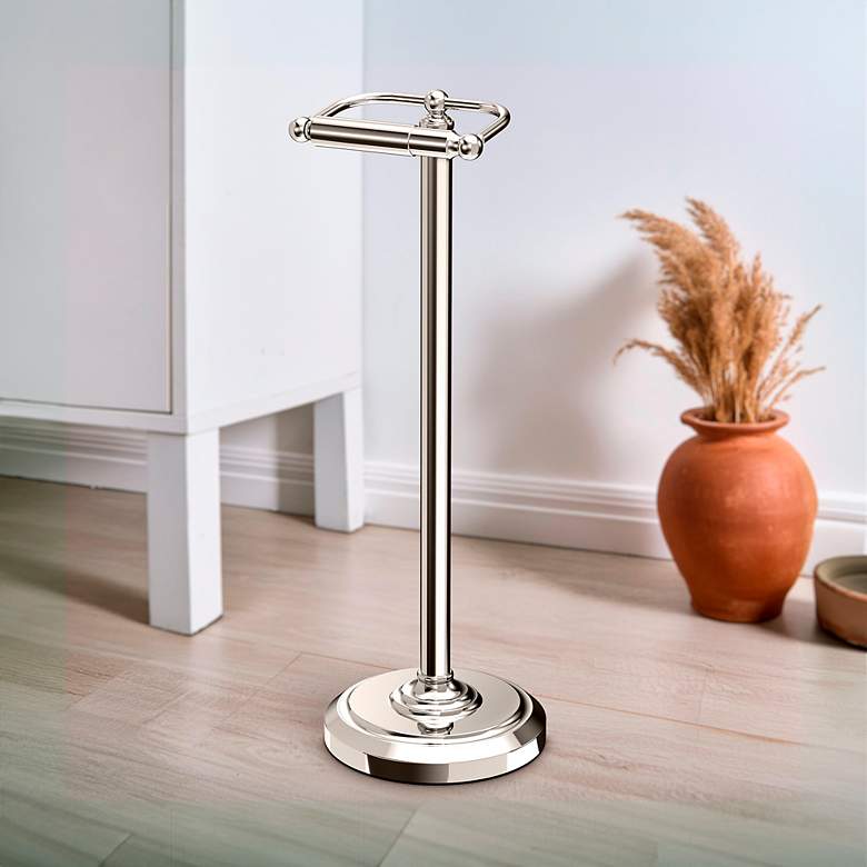 Image 1 Gatco Freestanding Toliet Paper Holder, Polished Nickel