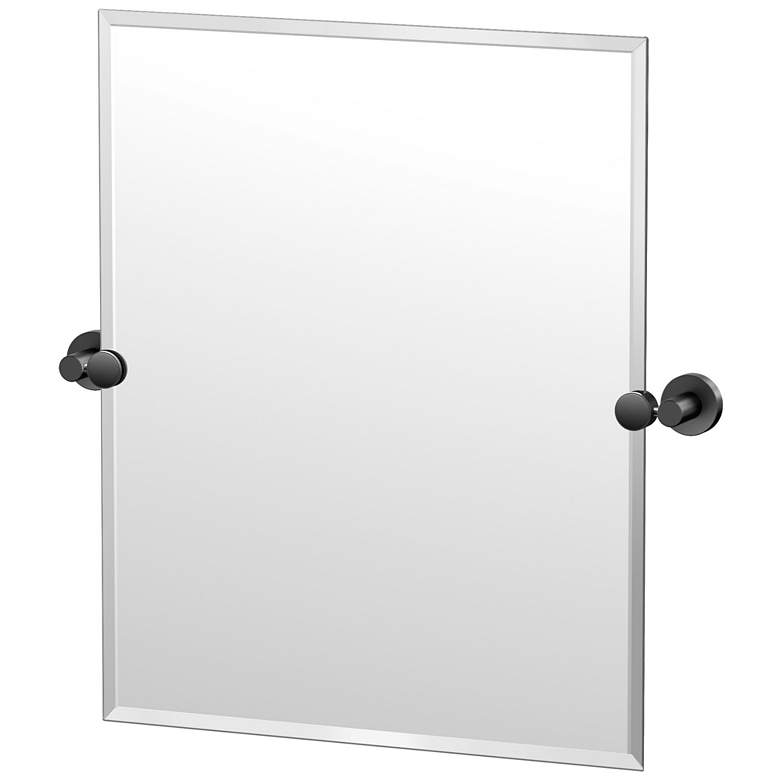 Image 1 Gatco Glam 24"H Frameless Rectangle Mirror, Matte Black
