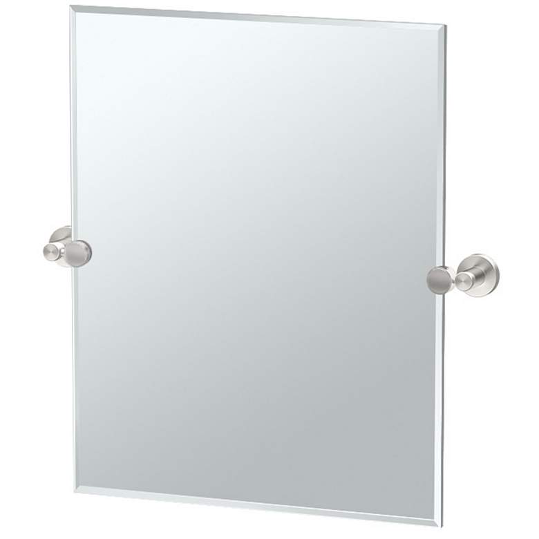 Image 1 Gatco Glam 24"H Frameless Rectangle Mirror, Satin Nickel