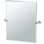 1_Gatco Glam 24"H Frameless Rectangle Mirror, Satin Nickel