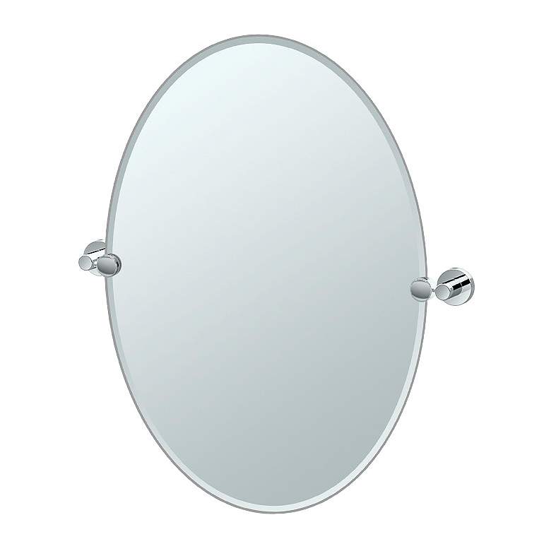 Image 1 Gatco Glam 26.5"H Frameless Oval Mirror, Chrome