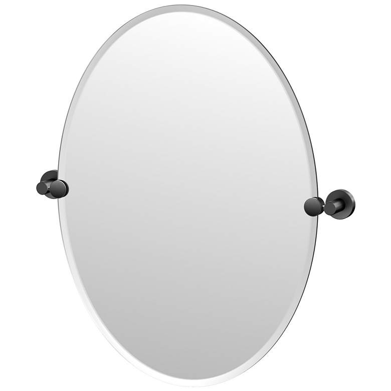 Image 1 Gatco Glam 26.5"H Frameless Oval Mirror, Matte Black