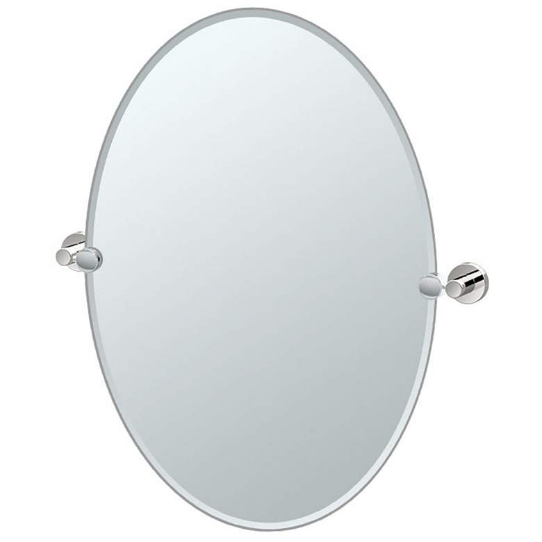 Image 1 Gatco Glam 26.5"H Frameless Oval Mirror, Polished Nickel