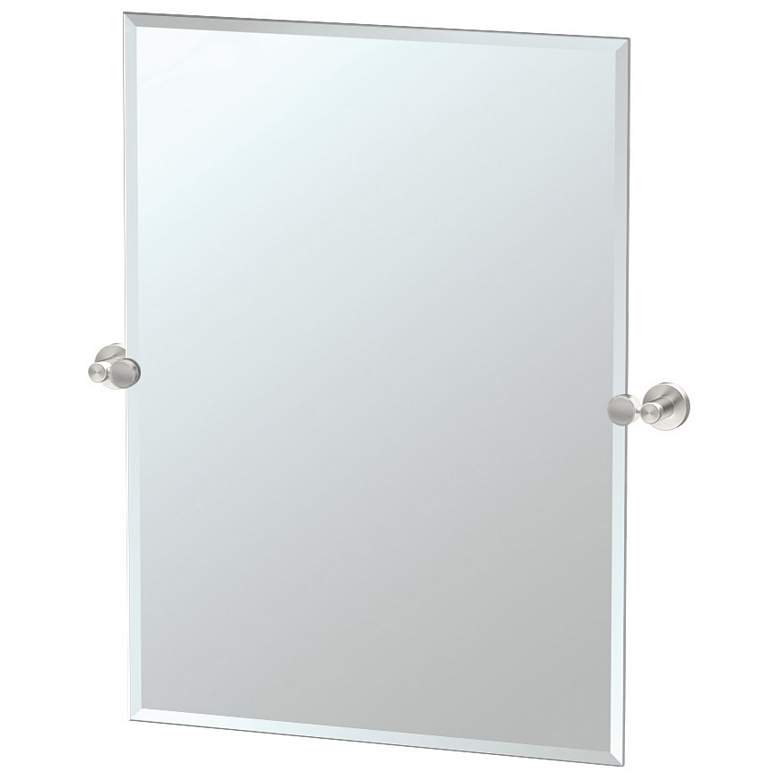 Image 1 Gatco Glam 31.5"H Frameless Rectangle Mirror, Satin Nickel