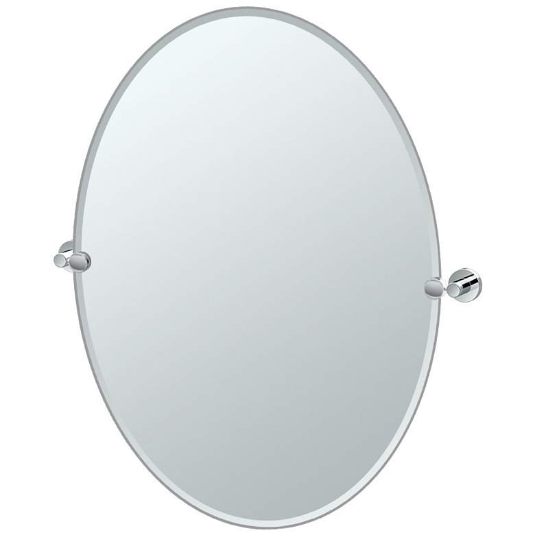 Image 1 Gatco Glam 32"H Frameless Oval Mirror, Chrome