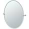 Gatco Glam 32"H Frameless Oval Mirror, Satin Nickel