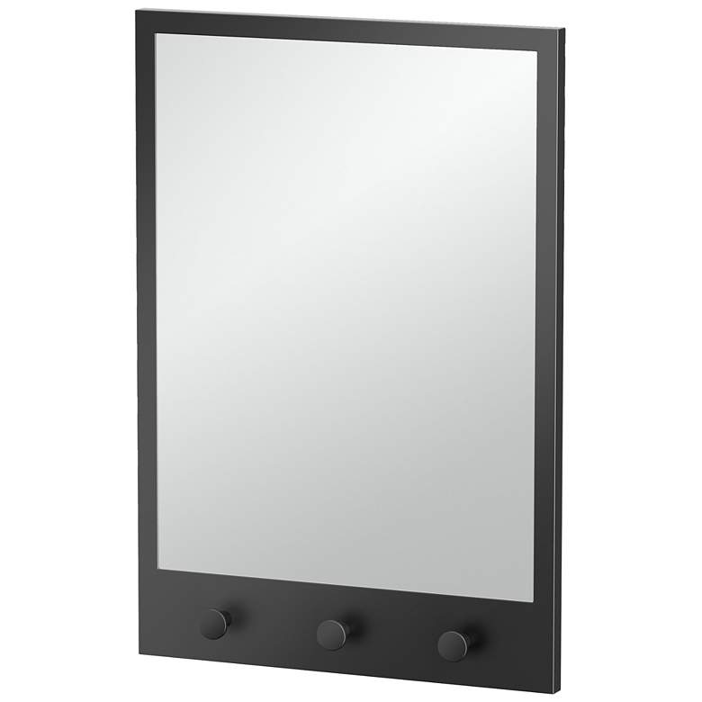 Image 1 Gatco Glamorous Mirror with 3 Hooks 29"H, Matte Black