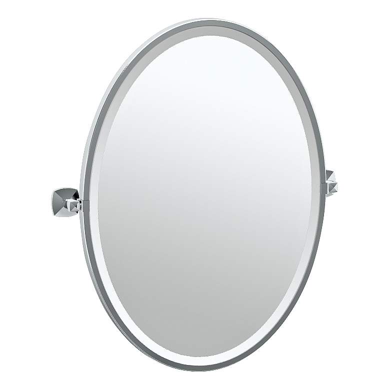 Image 1 Gatco Jewel Chrome 24 1/2" x 27 1/2" Oval Vanity Mirror