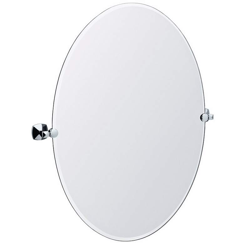 Image 1 Gatco Jewel Chrome 28" x 32" Oval Tilting Wall Mirror