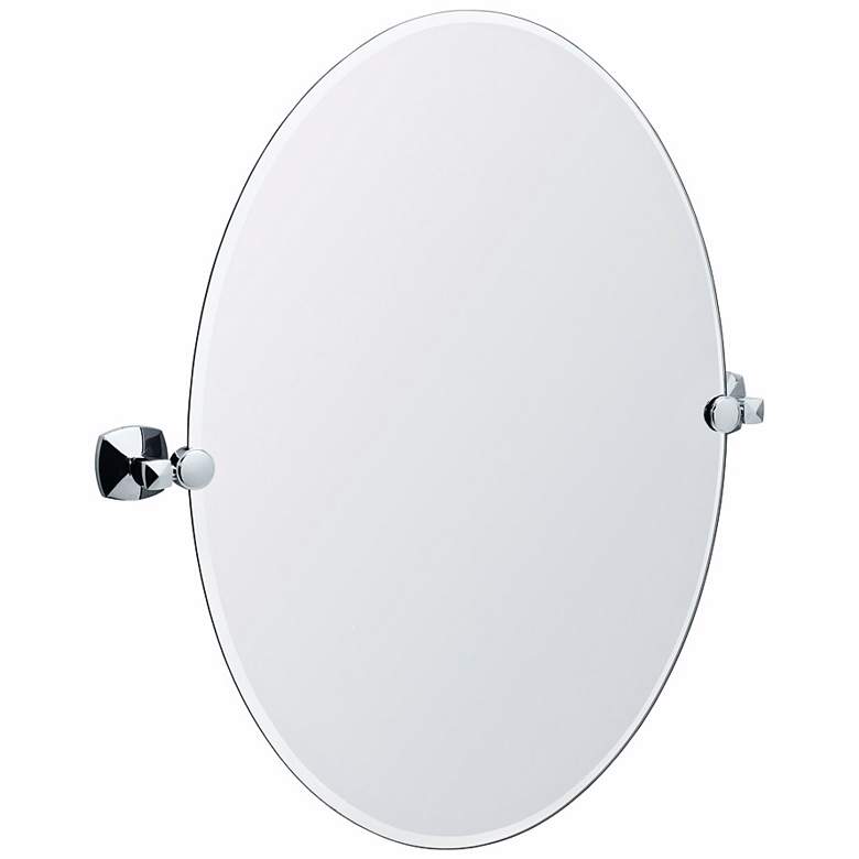 Image 1 Gatco Jewel Chrome Finish Oval 26 1/2 inch High Tilt Wall Mirror