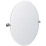 Gatco Jewel Satin Nickel 28" x 32" Oval Tilt Wall Mirror