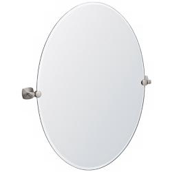 Gatco Jewel Satin Nickel 28&quot; x 32&quot; Oval Tilt Wall Mirror