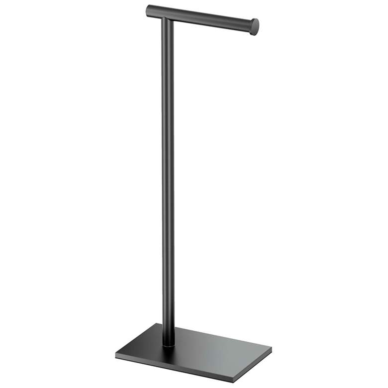 Image 2 Gatco Latitude 2 22 1/4"H Matte Black Freestanding Tissue Holder