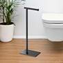 1_Gatco Latitude 2 22 1/4"H Matte Black Freestanding Tissue Holder
