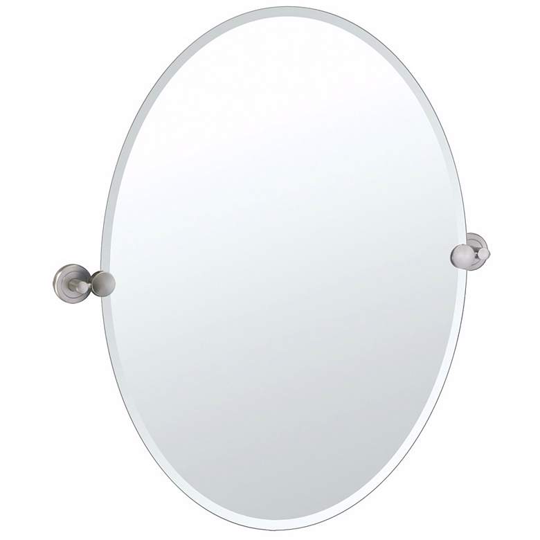 Image 1 Gatco Latitude 2 Satin Nickel Finish Oval Wall Mirror