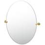 Gatco Latitude II 32"H Frameless Oval Mirror, Brushed Brass