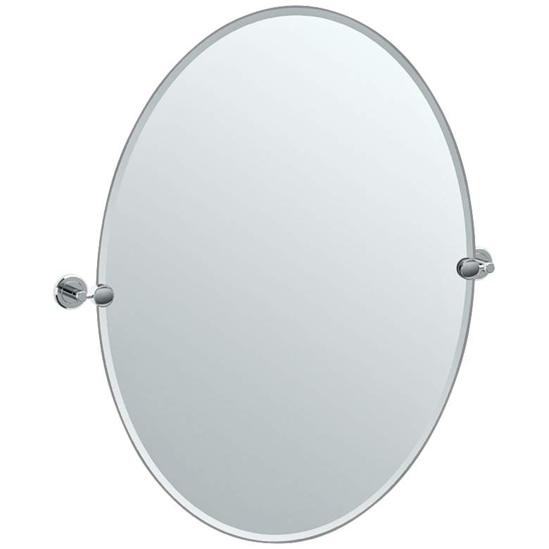 Image 1 Gatco Latitude II Chrome 28 1/2" x 32" Oval Vanity Mirror