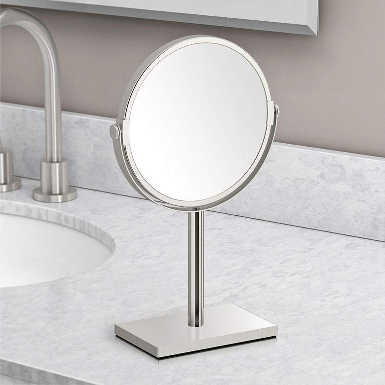 Image 1 Gatco Latitude III Satin Nickel Countertop Makeup Mirror