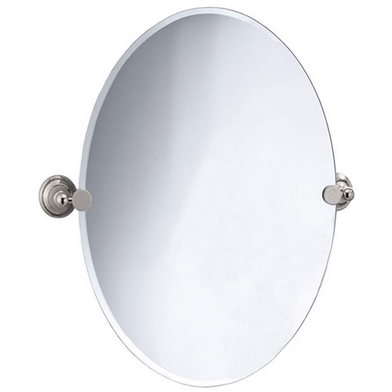 Image 1 Gatco Laurel Avenue Nickel 32 inch High Oval Wall Mirror
