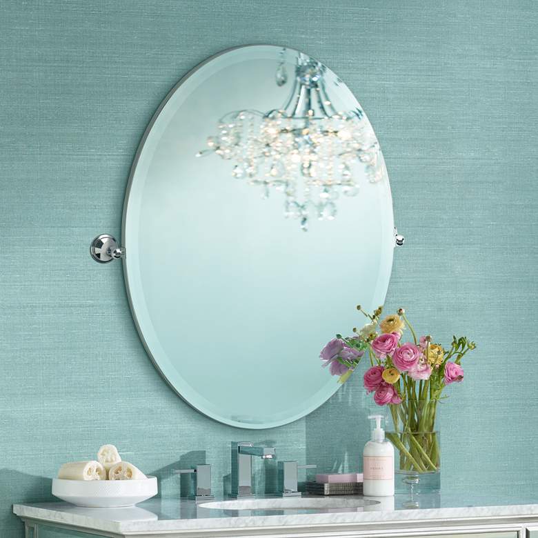 Image 1 Gatco Laurel Polished Nickel 28 3/4" x 33" Vanity Mirror