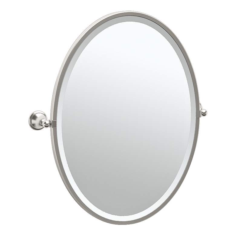 Image 1 Gatco Laurel Satin Nickel 24 1/2" x 27 1/2" Wall Mirror