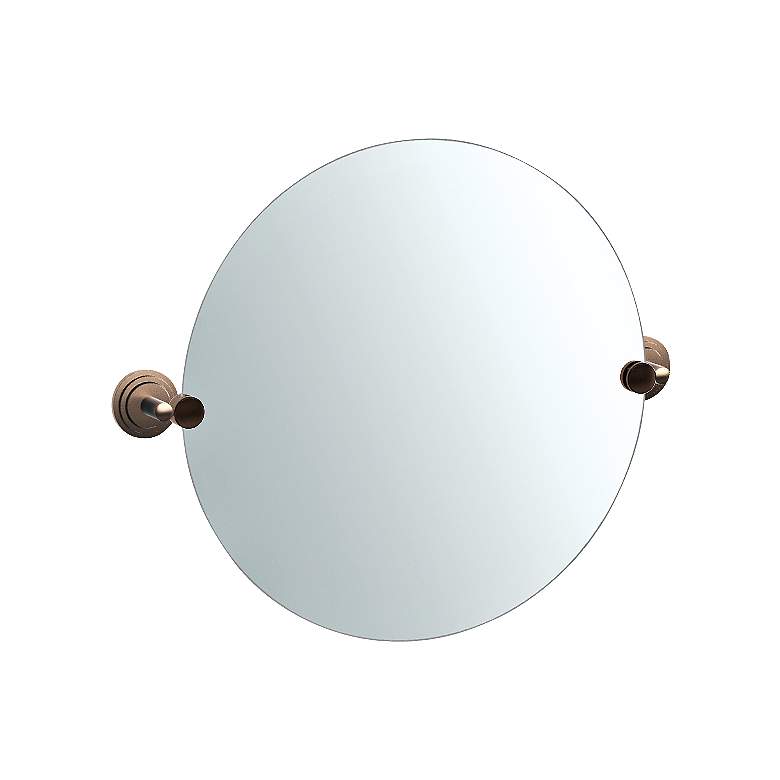 Image 1 Gatco Marina Bronze 24 inch x 19 1/4 inch Round Vanity Mirror