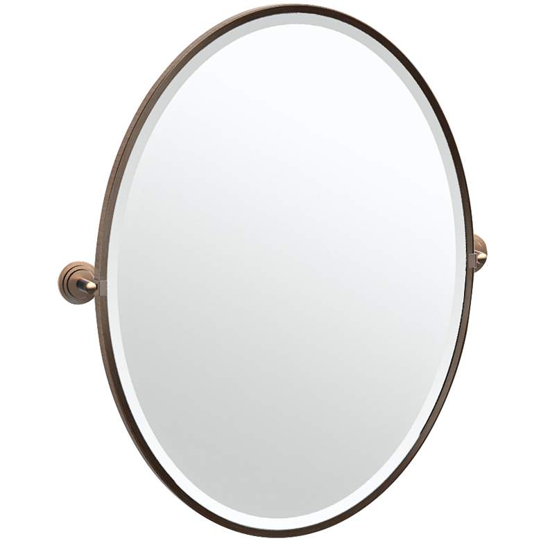 Image 1 Gatco Marina Bronze 28 3/4 inch x 33 inch Oval Vanity Mirror