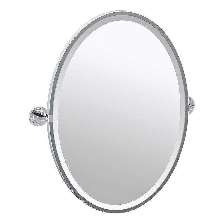 Image 1 Gatco Marina Chrome 24 1/4 inch x 27 1/2 inch Oval Wall Mirror