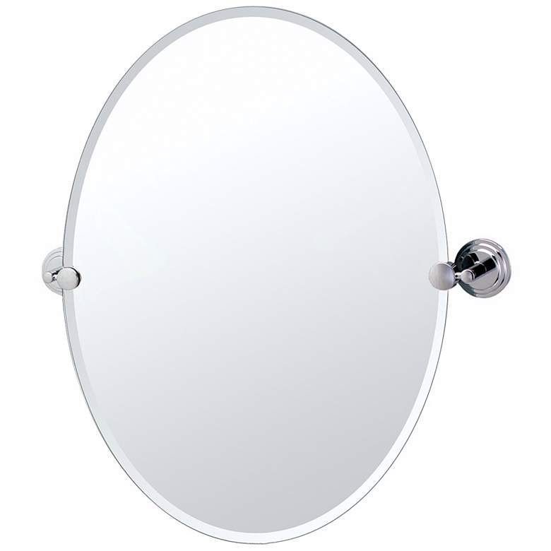 Image 1 Gatco Marina Chrome 24 inch x 26 1/2 inch Oval Tilt Wall Mirror