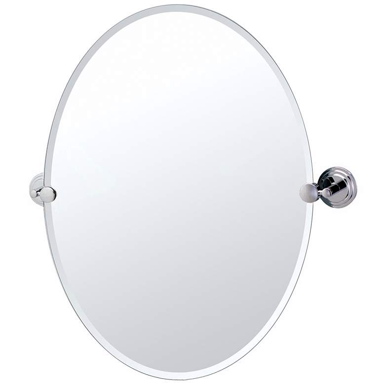 Image 1 Gatco Marina Chrome 24" x 26 1/2" Oval Tilt Wall Mirror