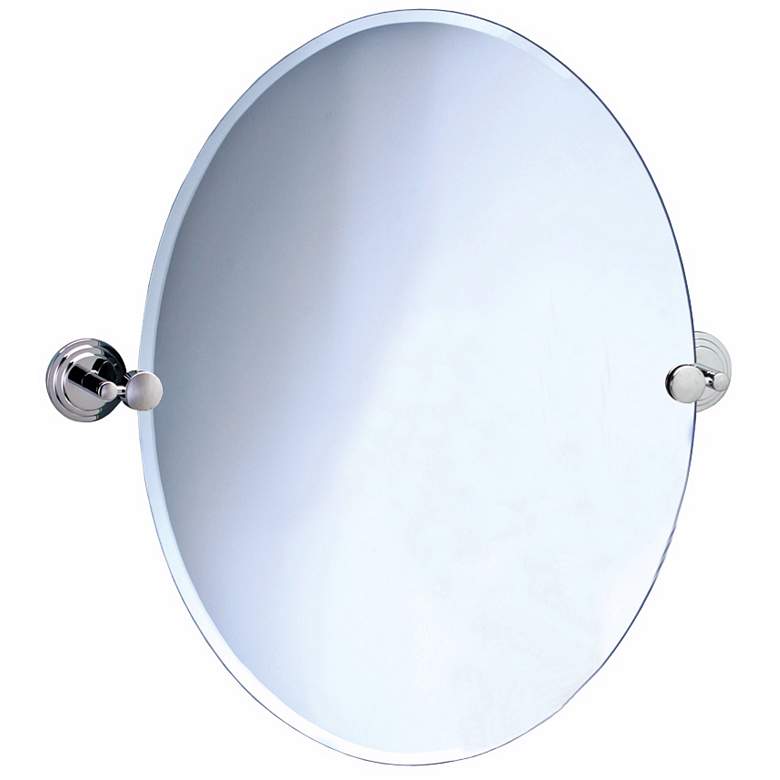 Image 1 Gatco Marina Chrome 28 1/2" x 32" Oval Tilting Wall Mirror