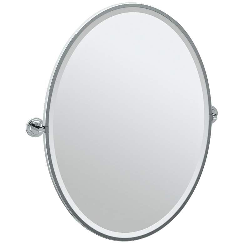 Image 1 Gatco Marina Chrome 28 3/4 inch x 33 inch Oval Wall Mirror