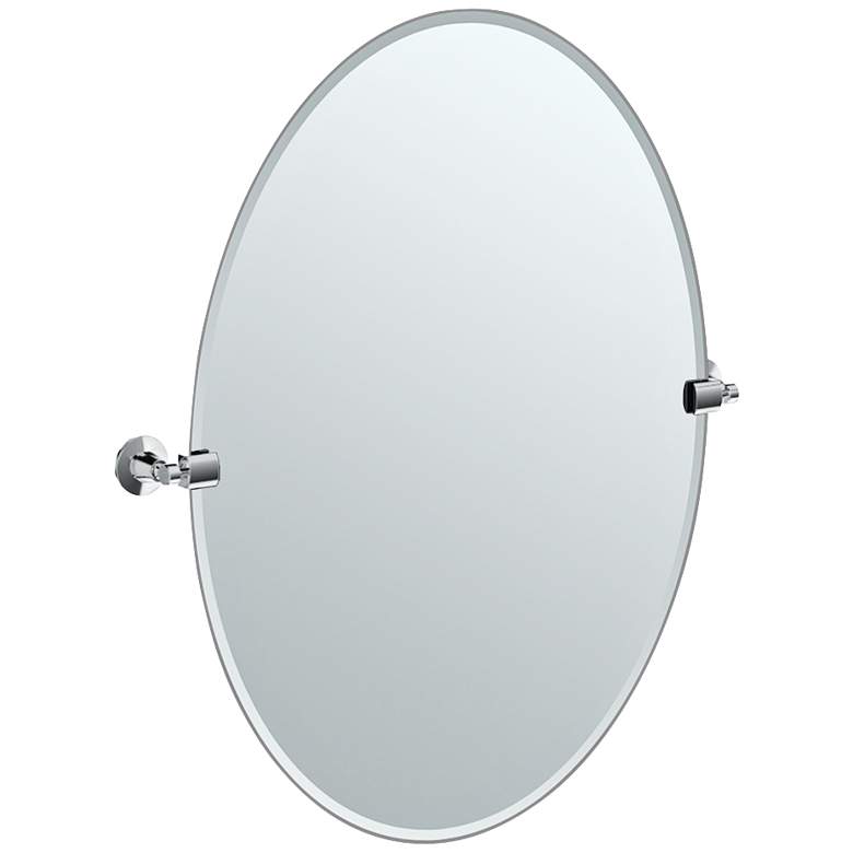 Image 1 Gatco Max Chrome 23 1/2 inch x 26 1/2 inch Oval Vanity Wall Mirror