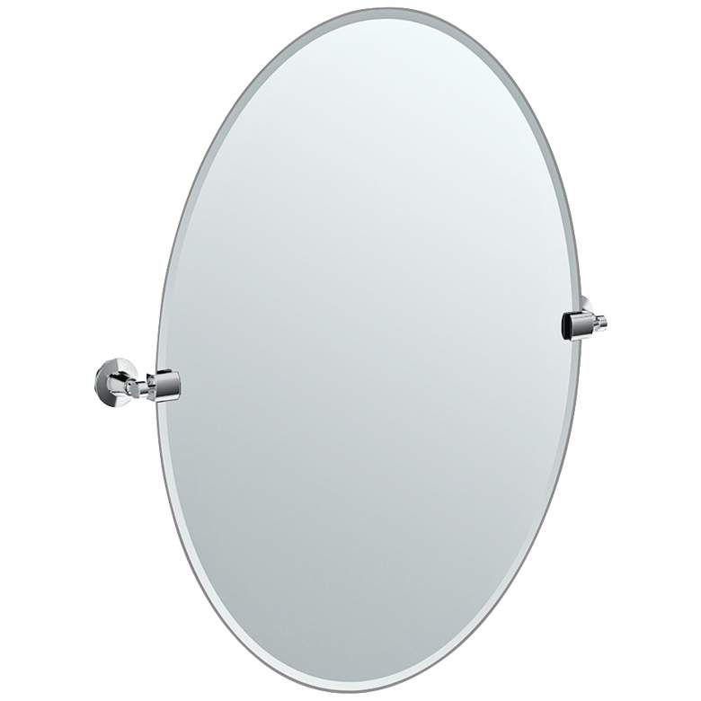 Image 1 Gatco Max Chrome 23 1/2" x 26 1/2" Oval Vanity Wall Mirror