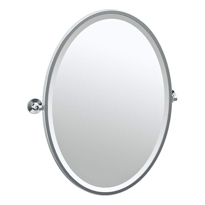 Image 1 Gatco Max Chrome 24" x 27 1/2" Oval Wall Mirror