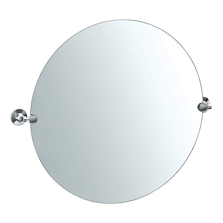 Image 1 Gatco Max Chrome 28 inch x 25 inch Large Round Vanity Mirror