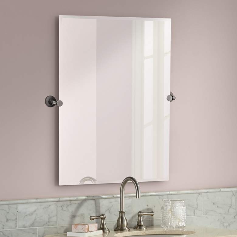 Image 1 Gatco Max Satin Nickel 27 3/4" x 31 1/2" Tilting Wall Mirror