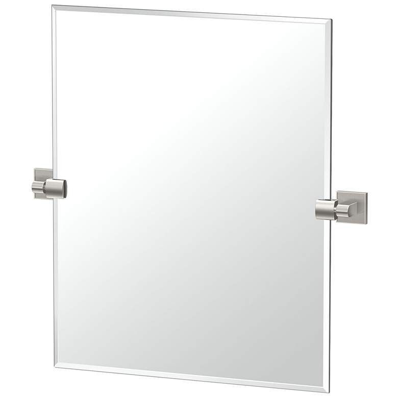 Image 1 Gatco Mode 24"H Frameless Rectangular Mirror, Satin Nickel