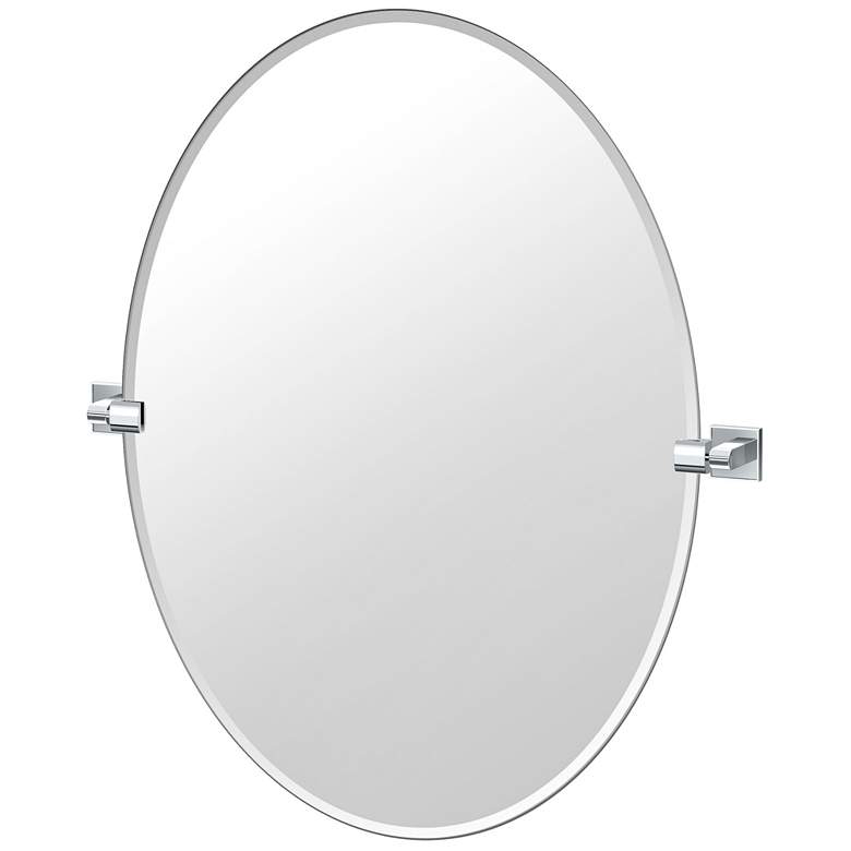 Image 1 Gatco Mode 32"H Frameless Oval Mirror, Chrome