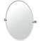 Gatco Mode 32"H Frameless Oval Mirror, Satin Nickel