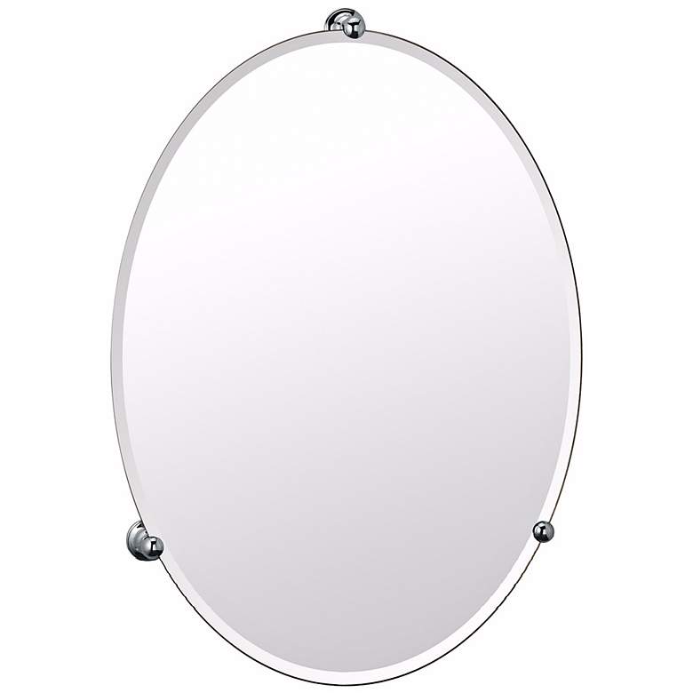Image 1 Gatco Oldenburg Chrome 19 1/2 inch x 27 1/2 inch Oval Wall Mirror