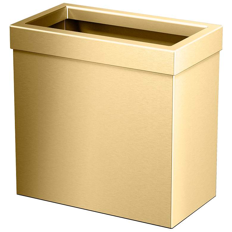 Image 2 Gatco Rectangle Wastebasket 11.875", Brushed Brass