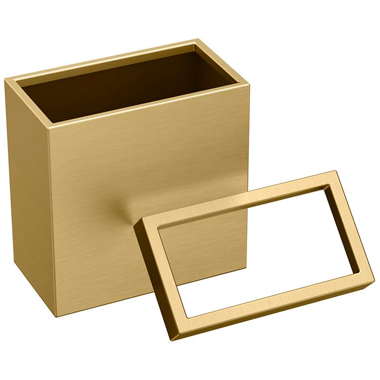 Image 4 Gatco Rectangle Wastebasket 11.875", Brushed Brass more views