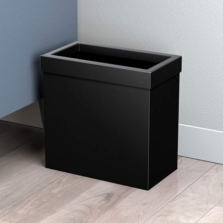 Image 1 Gatco Rectangle Wastebasket 11.875", Matte Black