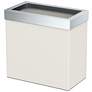 2_Gatco Rectangle Wastebasket 11.875", Matte Pearl/Chrome Lid